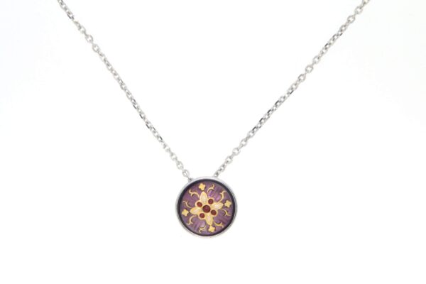 Collier petite 1/2 boule violet lials