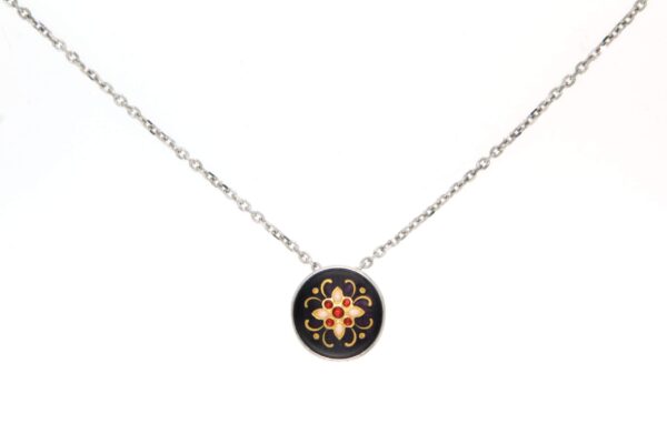 Collier petite 1/2 boule  violet prune