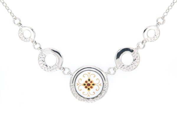 Collier rond ajoure blanc