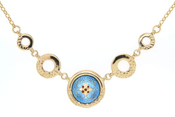 Collier rond ajoure bleu azur