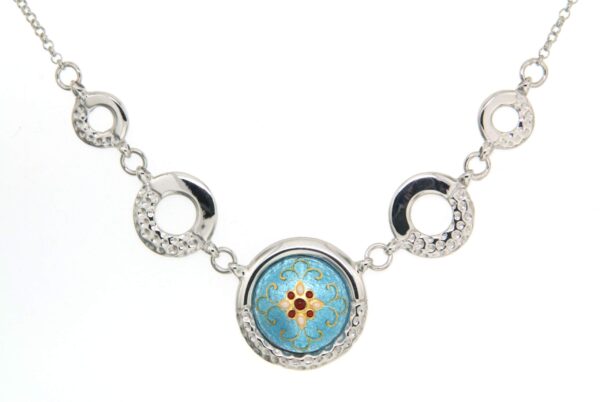 Collier rond ajoure bleu ciel
