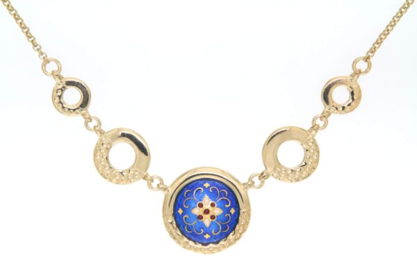 Collier rond ajoure bleu de bresse