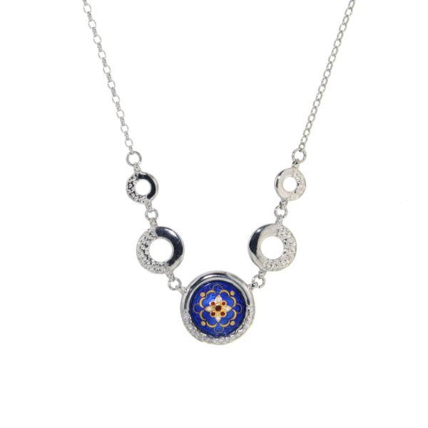 Collier rond ajoure bleu de bresse