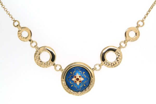 Collier rond ajoure bleu electrique