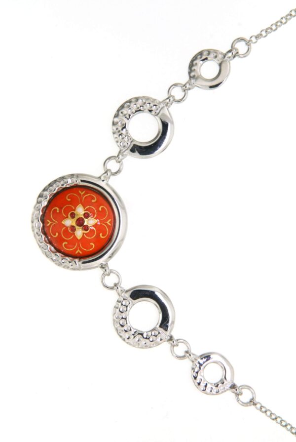 Collier rond ajoure orange