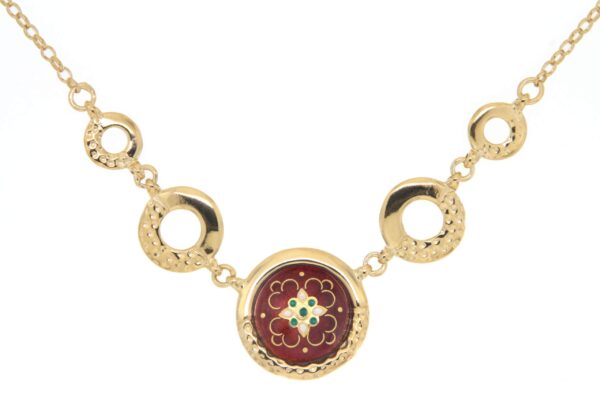 Collier rond ajoure rouge