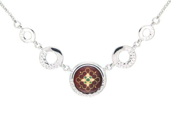 Collier rond ajoure rouge