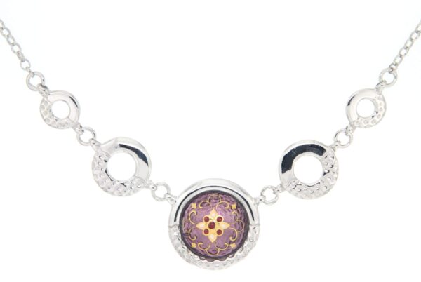 Collier rond ajoure violet lilas