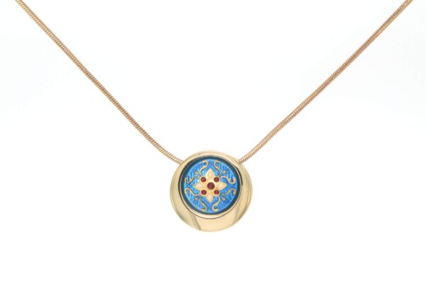 Collier rond serpentine moyen modele bleu azur