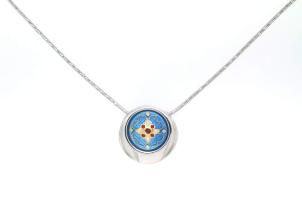 Collier rond serpentine moyen modele bleu azur