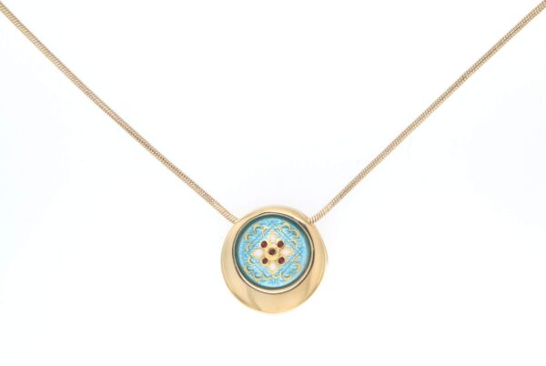 Collier rond serpentine moyen modele bleu ciel