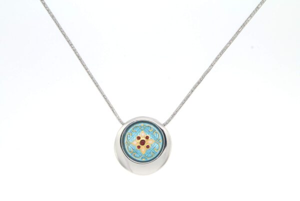 Collier rond serpentine moyen modele bleu ciel