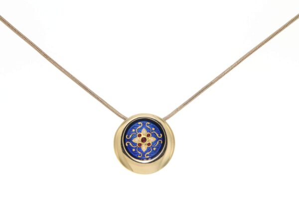 Collier rond serpentine moyen modele bleu de bresse