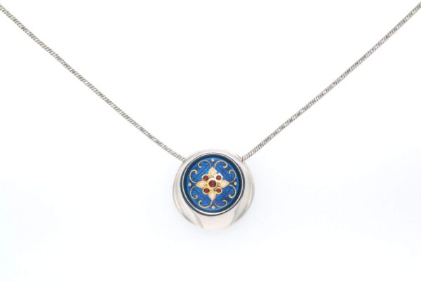 Collier rond serpentine moyen modele bleu electrique
