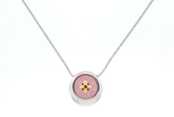 Collier rond serpentine moyen modele rose opaque