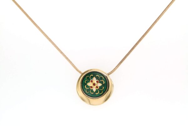 Collier rond serpentine moyen modele vert