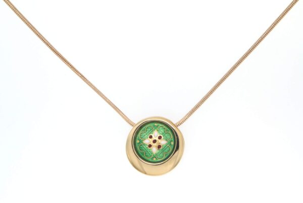 Collier rond serpentine moyen modele vert