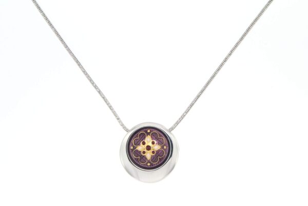 Collier rond serpentine moyen modele violet lilas