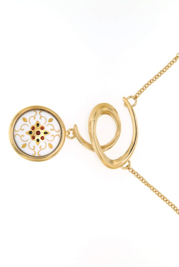 Collier spiral email rond moyen modele blanc