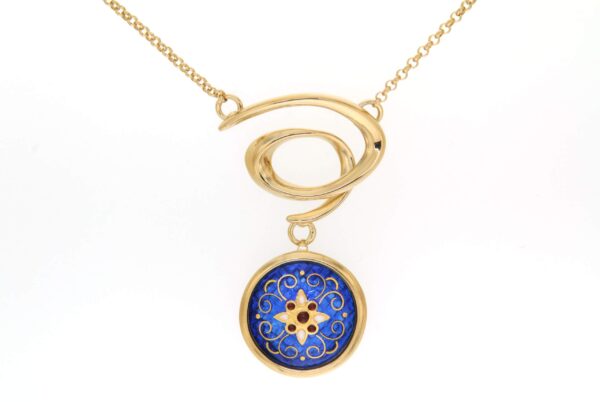 Collier spiral email rond moyen modele bleu de bresse