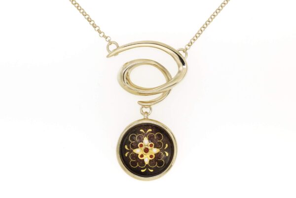 Collier spiral email rond moyen modele chocolat
