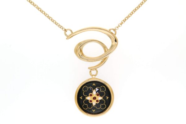 Collier spiral email rond moyen modele noir