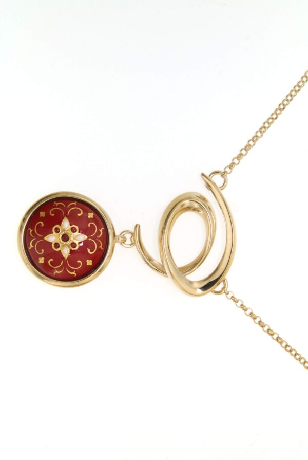 Collier spiral email rond moyen modele rouge cerise