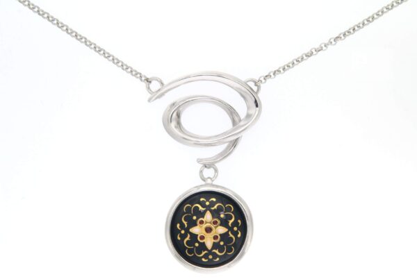 Collier spirale email rond moyen modele noir