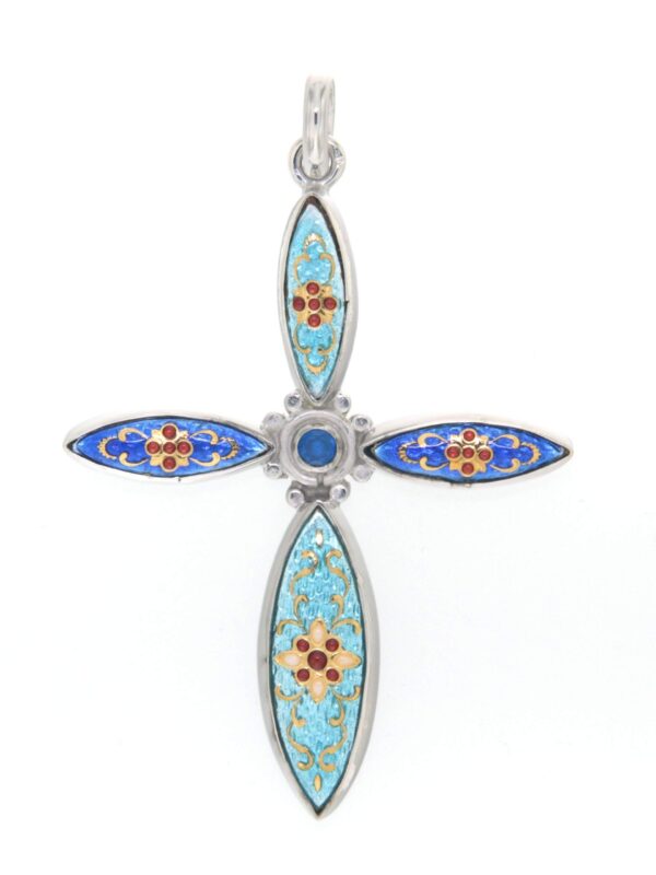 Croix navettes grand modele bleu de bresse/bleu ciel