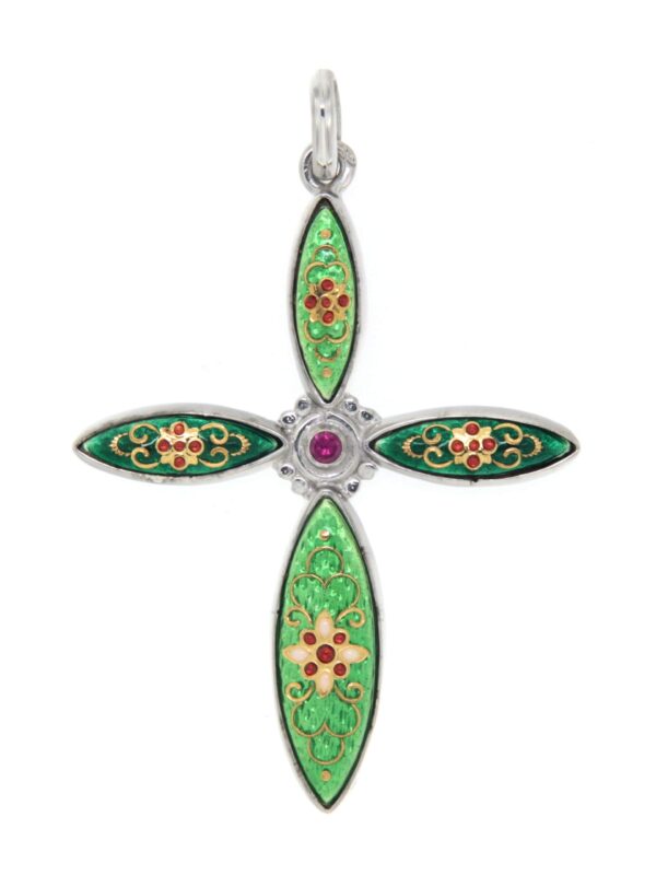 Croix navettes grand modele vert/vert chartreuse