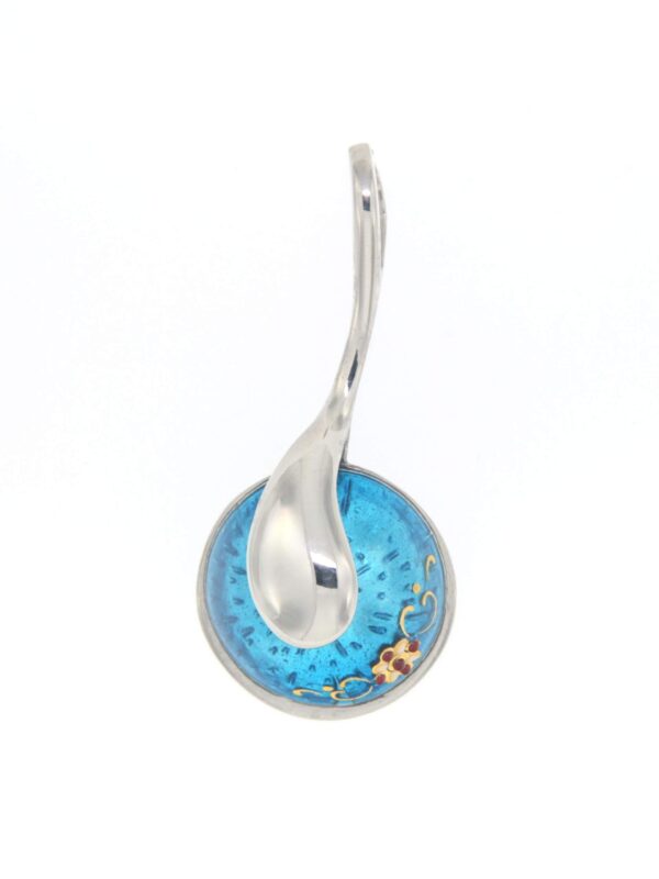 Pendentif 1/2 boule bleu turquoise