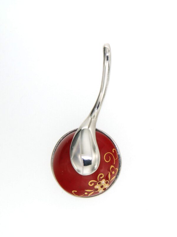 Pendentif 1/2 boule rouge cerise