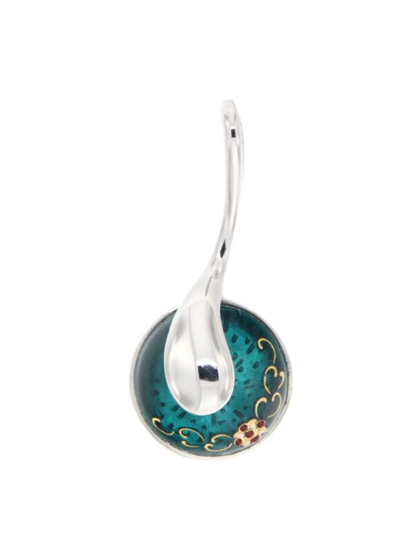 Pendentif 1/2 boule vert bleuté