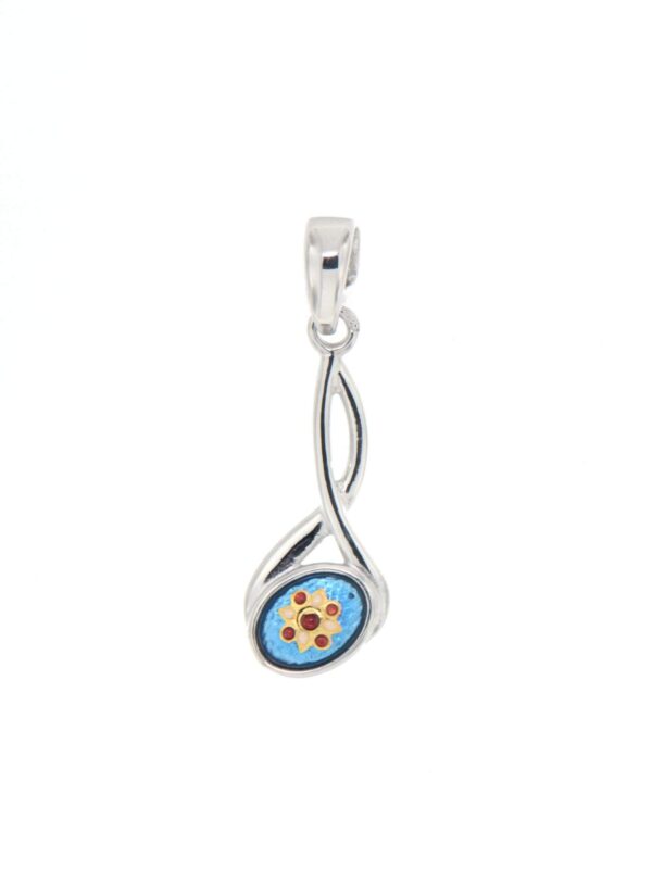 Pendentif 2 fils petit modele bleu azur