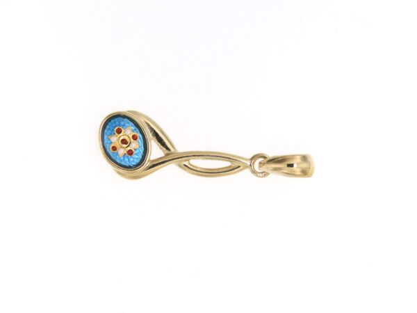 Pendentif 2 fils petit modele bleu azur