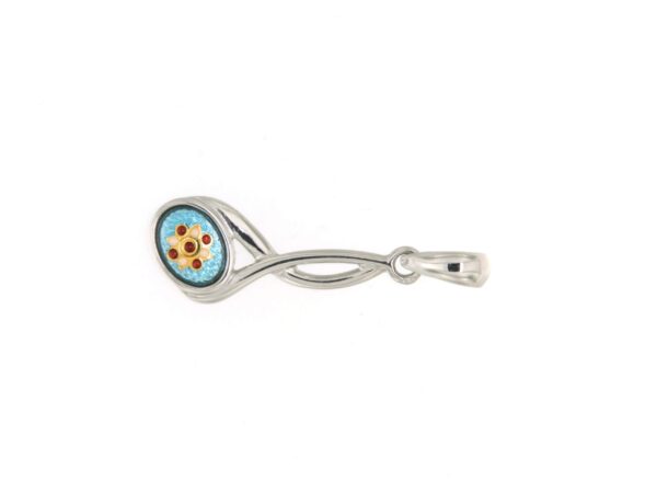 Pendentif 2 fils petit modele bleu ciel