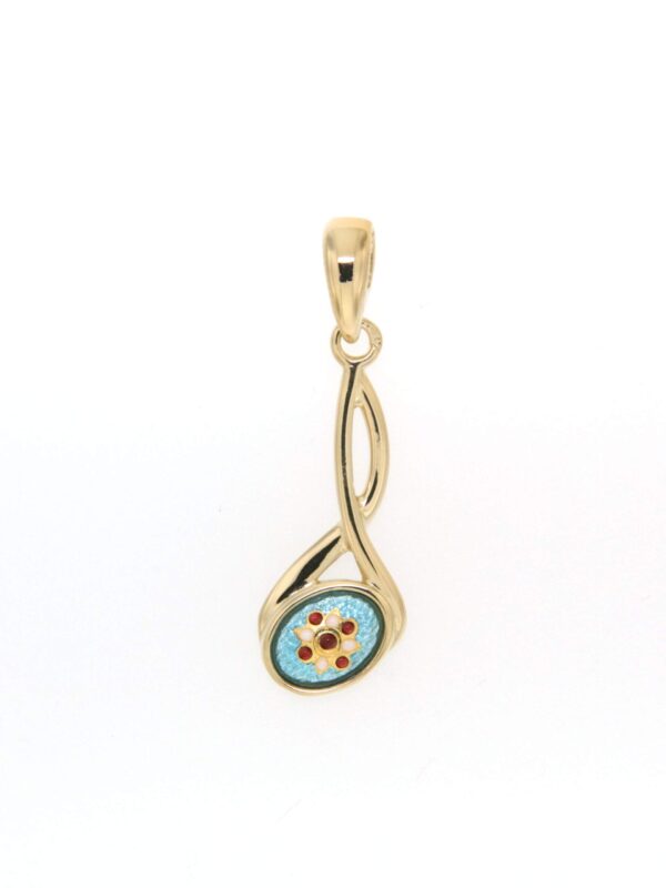 Pendentif 2 fils petit modele bleu ciel