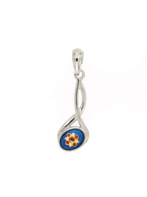 Pendentif 2 fils petit modele bleu electrique