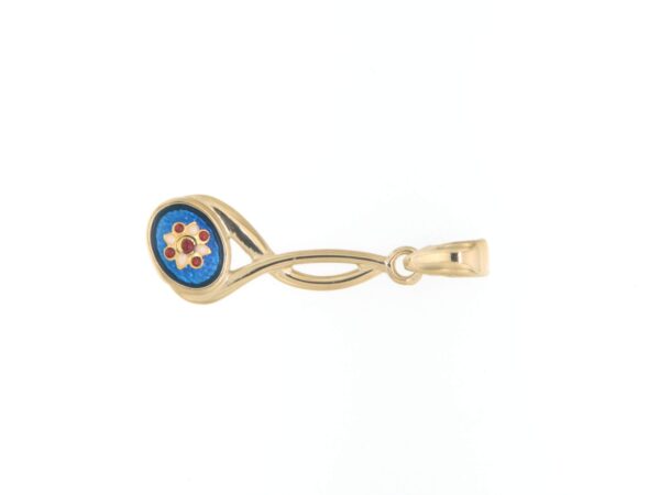 Pendentif 2 fils petit modele bleu electrique