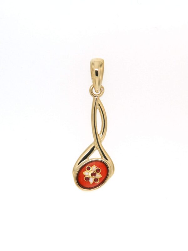 Pendentif 2 fils petit modele orange