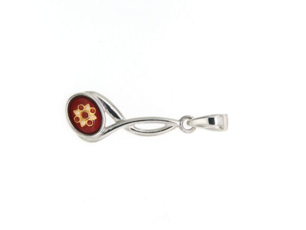 Pendentif 2 fils petit modele rouge cerise