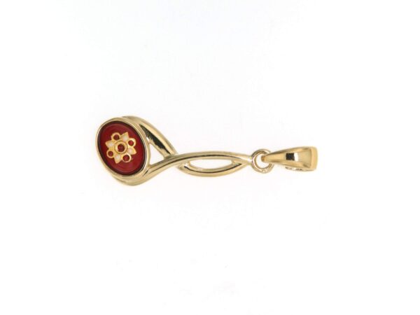 Pendentif 2 fils petit modele rouge cerise
