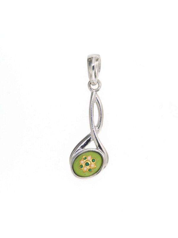 Pendentif 2 fils petit modele vert anis