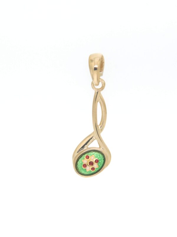 Pendentif 2 fils petit modele vert chartreuse