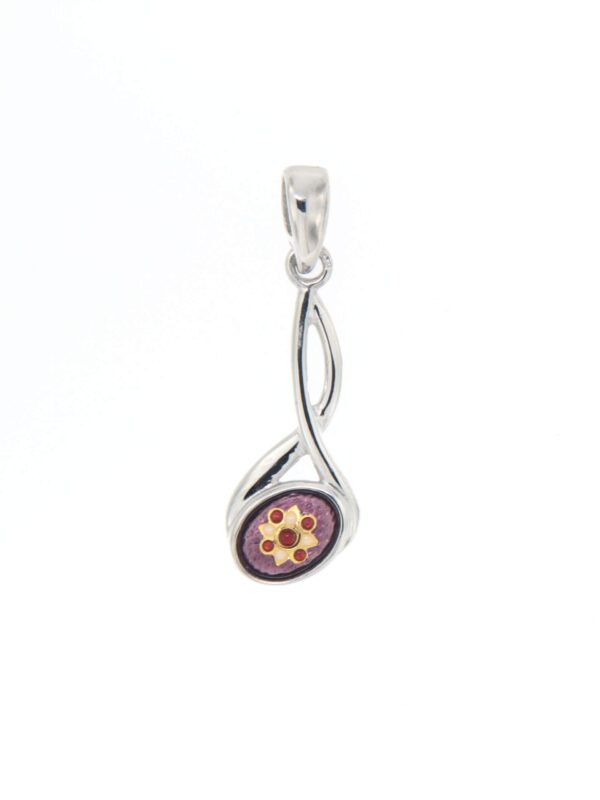 Pendentif 2 fils petit modele violet lilas