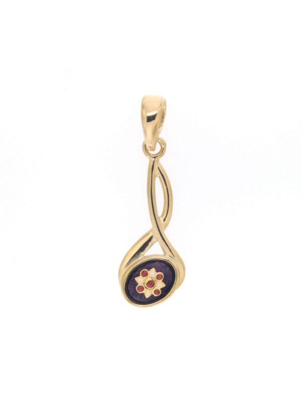 Pendentif 2 fils petit modele violet prune
