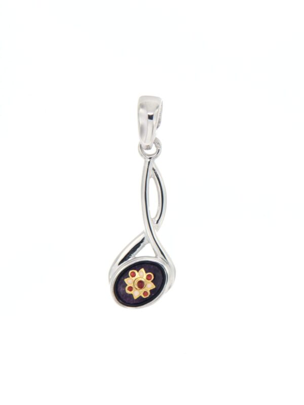 Pendentif 2 fils petit modele violet prune