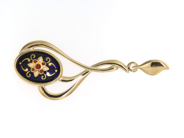 Pendentif 3 fils bleu de sevre