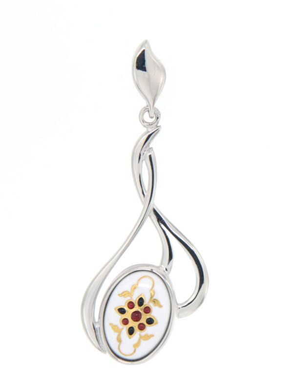 Pendentif 3 fils entrelaces grand modele blanc