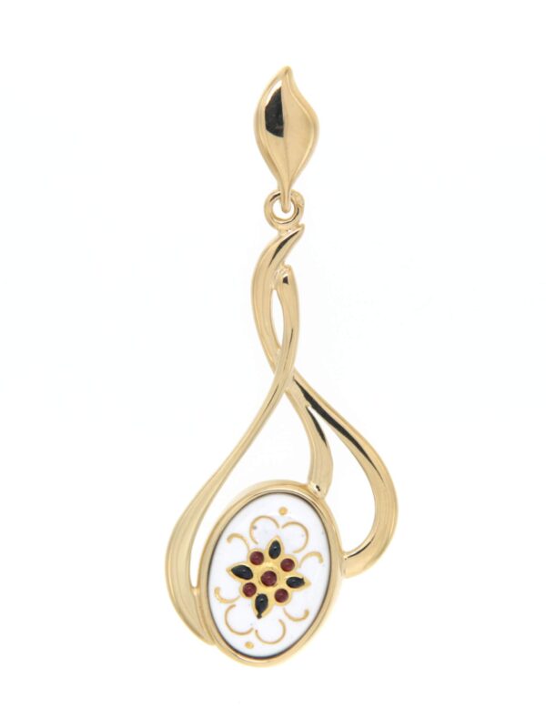 Pendentif 3 fils entrelaces grand modele  blanc
